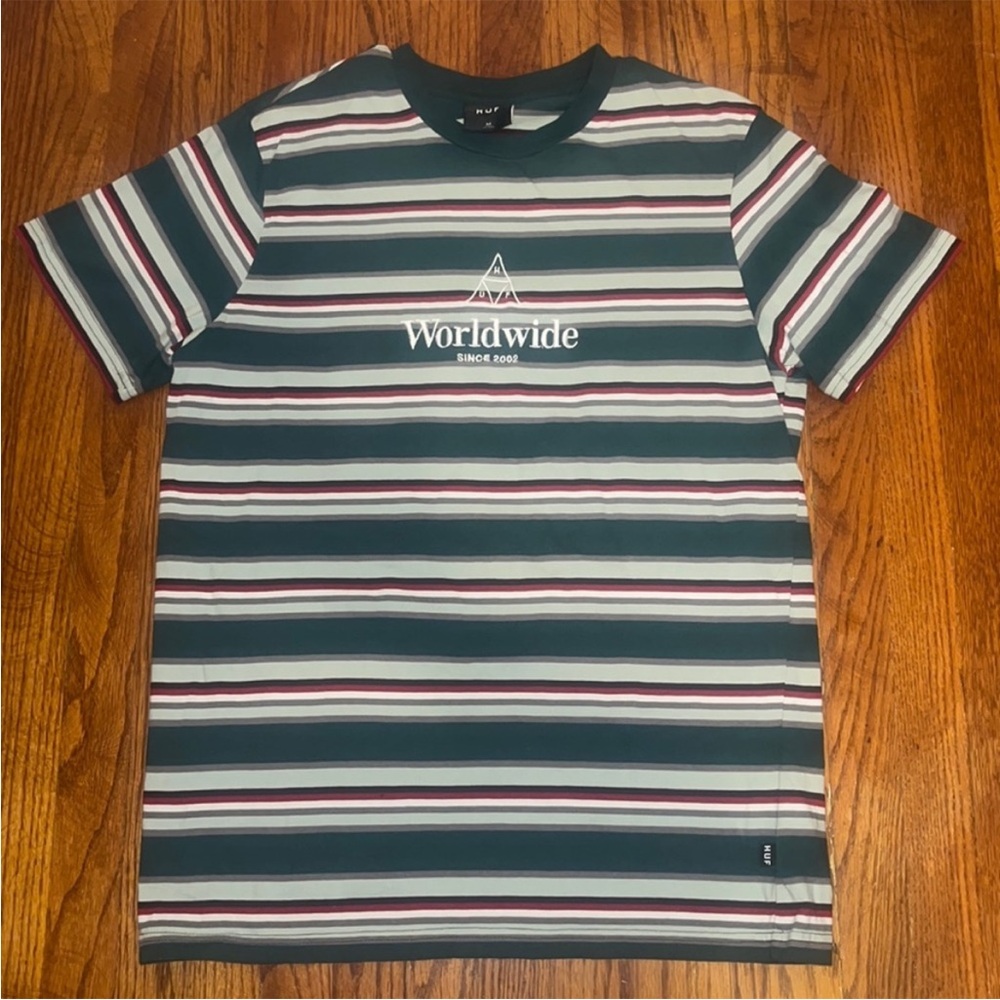 Huf Striped Green T-Shirt